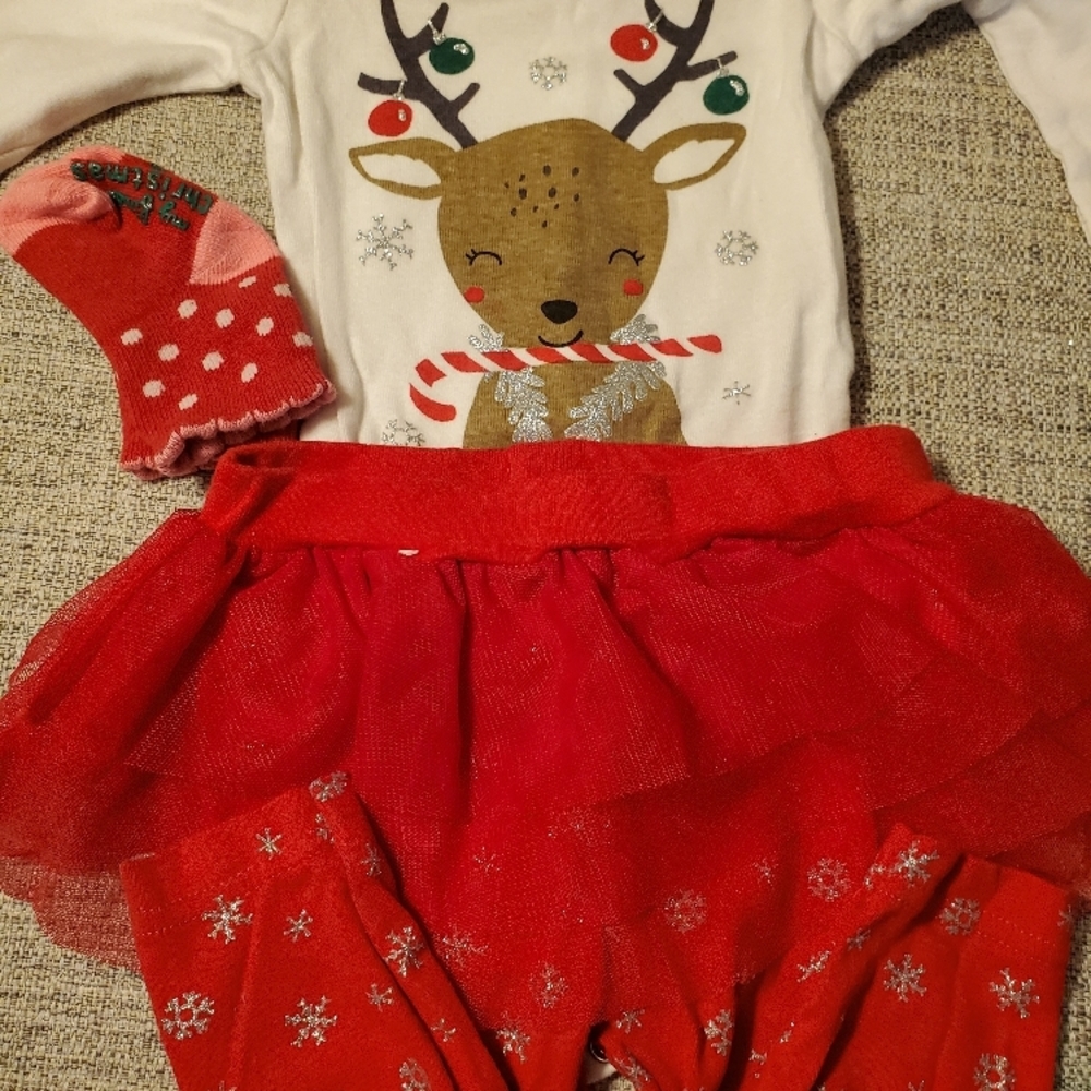 Cartets Cute Reindeer Outfit with Red Tutu